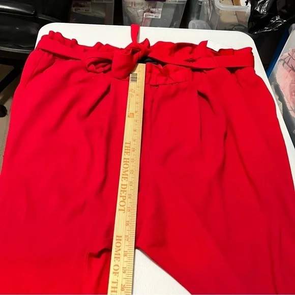 Lane Bryant Red Belted Pull On Ankle Pants Size 26 G - Picture 8 of 8